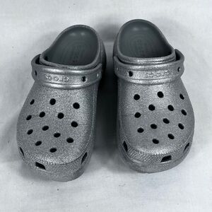 Crocs Classic Glitter Clog Silver Women’s Size 7